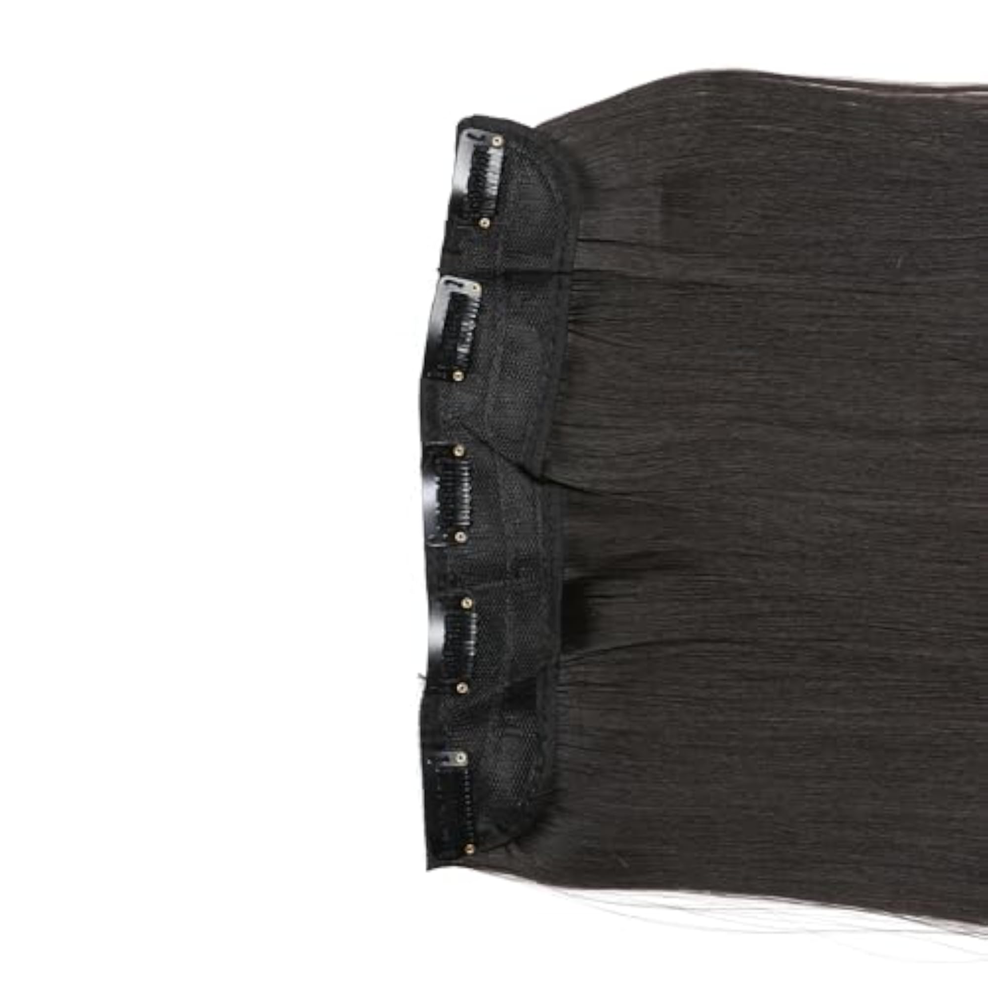 Women's Natural Black Straight Hair Extensions, 24 Inch Clip-In